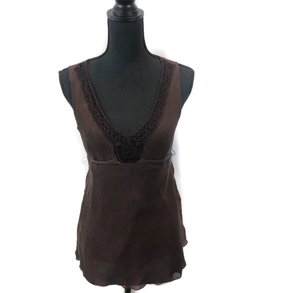 Tops - Brown empire waist top
